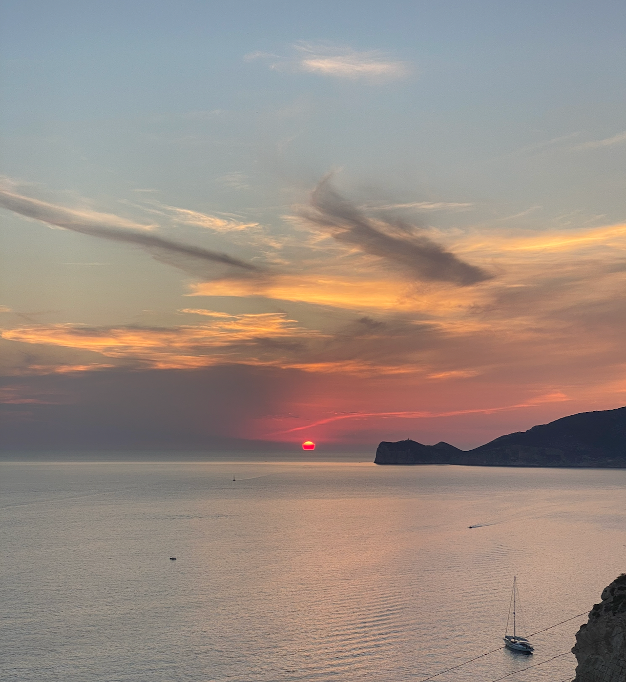 Solnedgang fra terrassen